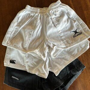 Kids’ Rugby Shorts Bundle – Multiple Brands – Sizes YM / 28 – 4 Pairs